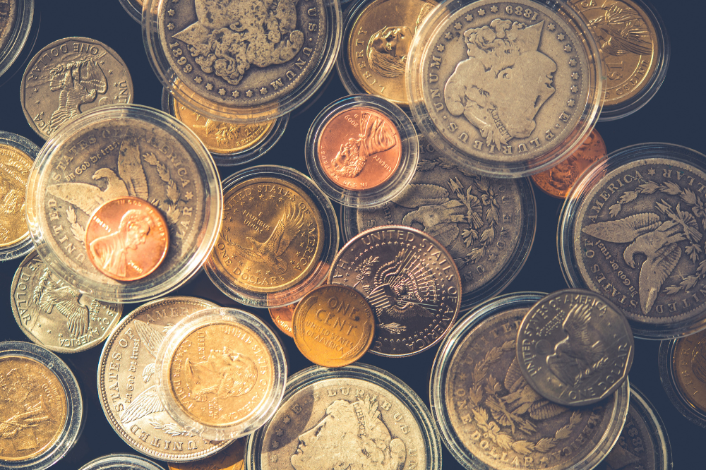 Rare U.S. silver dollars, cents, and collectible coins graded by professional Coin Buyers in Amarillo.